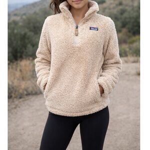 VGUC Patagonia Los Gatos Beige Tan Quarter Zip 1/4-Zip Fleece Sweater Jacket XS